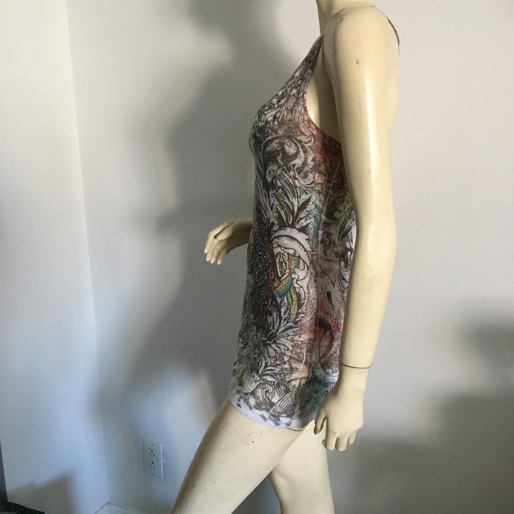 Peacock racerback long tank top - Picture 3 of 8